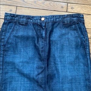 J Crew Long Jean Skirt Stretchy Size 8